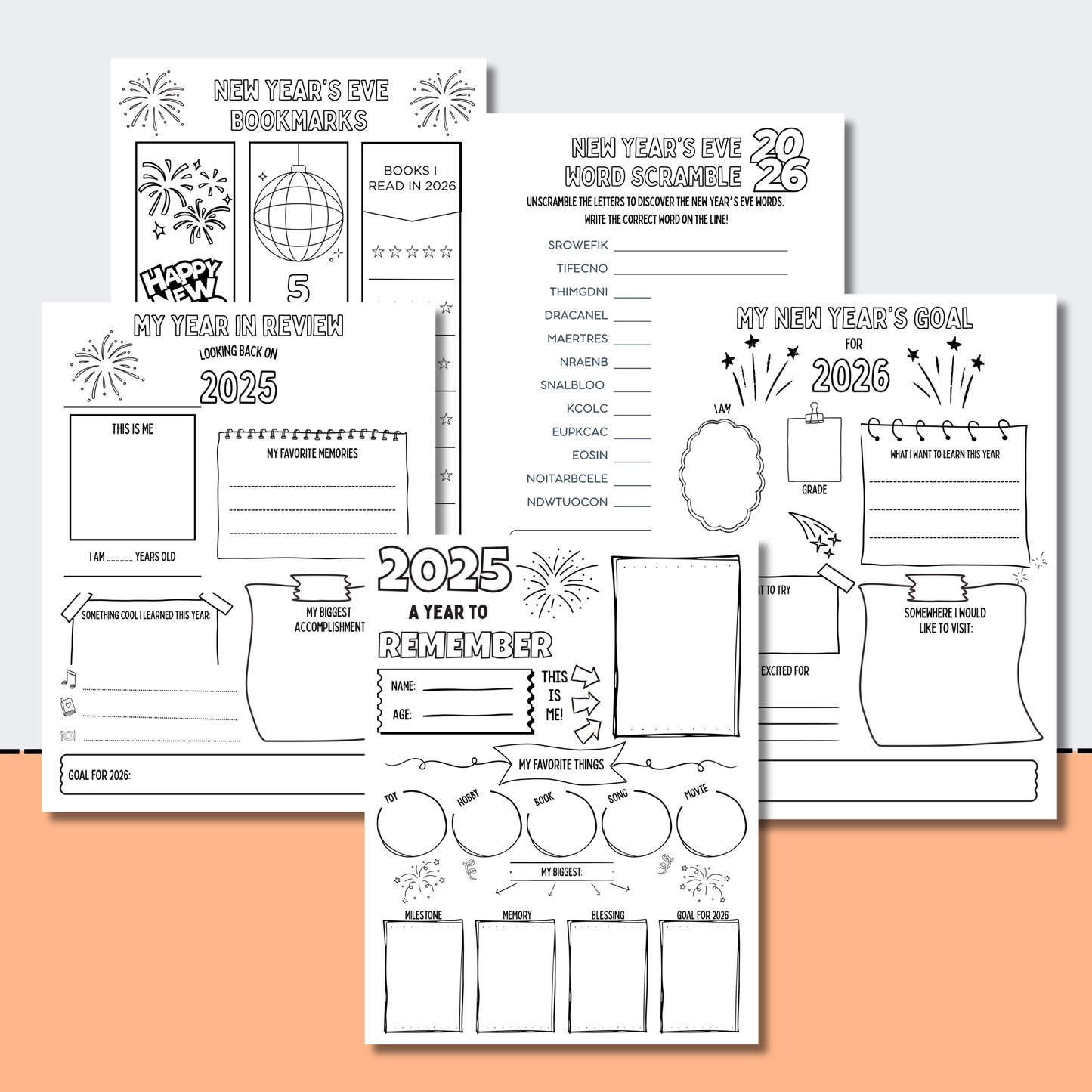 New Years Eve Activities Pack for Kids