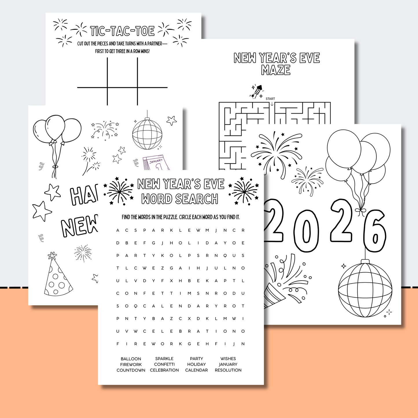 New Years Eve Activities Pack for Kids