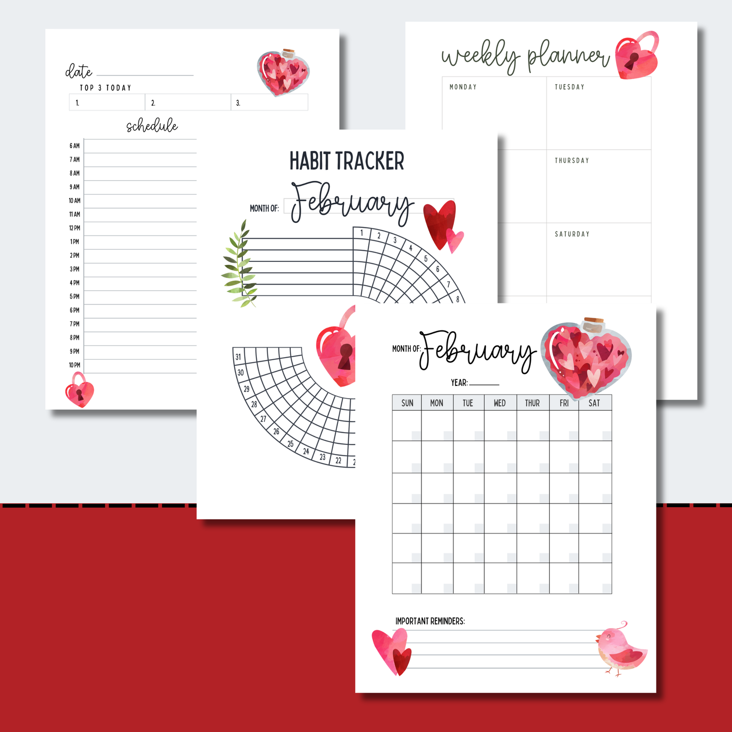 February Planner Printables