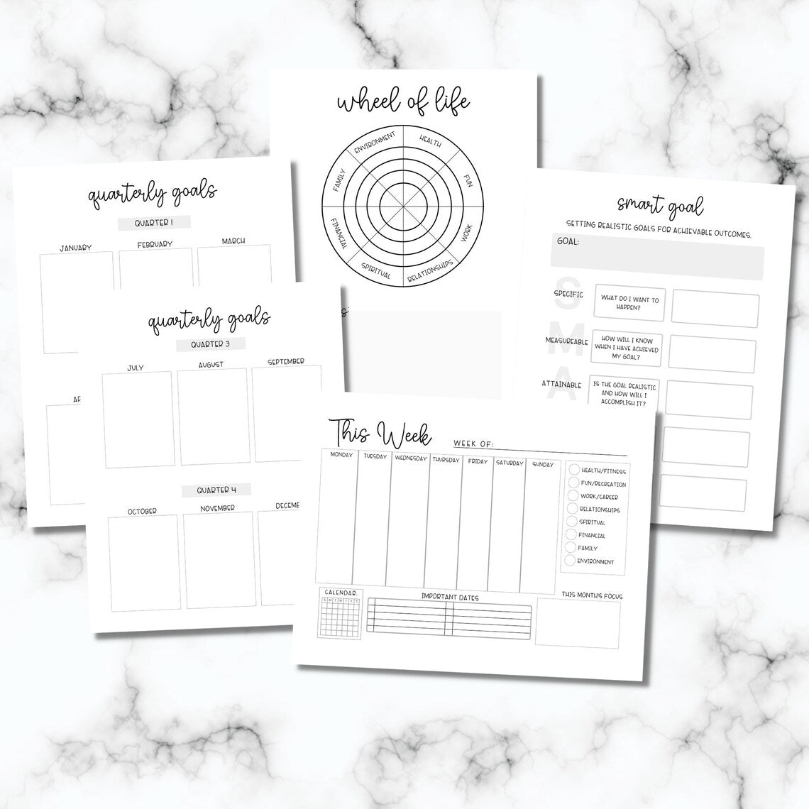 Printable Goal Setting Planner