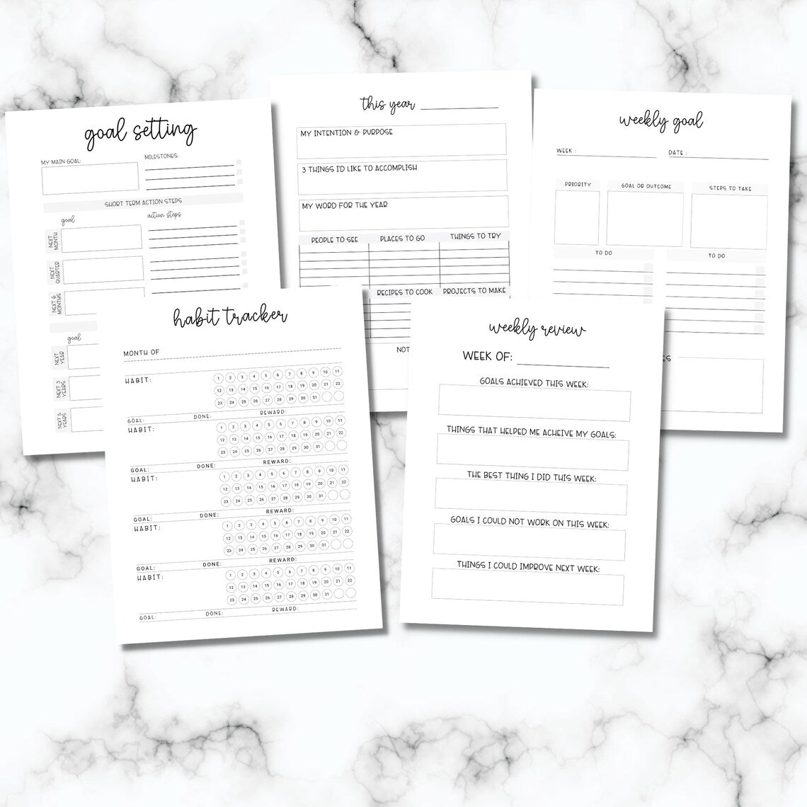 Printable Goal Setting Planner